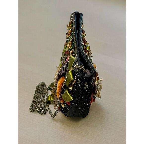 Vintage Mary Frances Silk Embroidered Floral Crossbody Bag - Picture 4 of 10